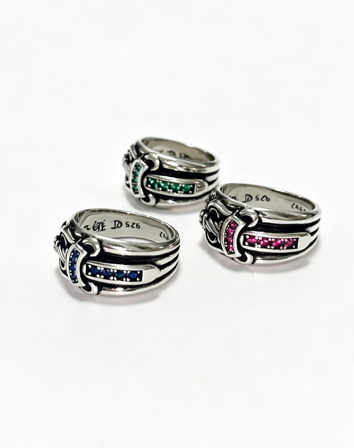 Signature Emblem Statement Ring in Polished Metal-Tone – Design 008 side detail