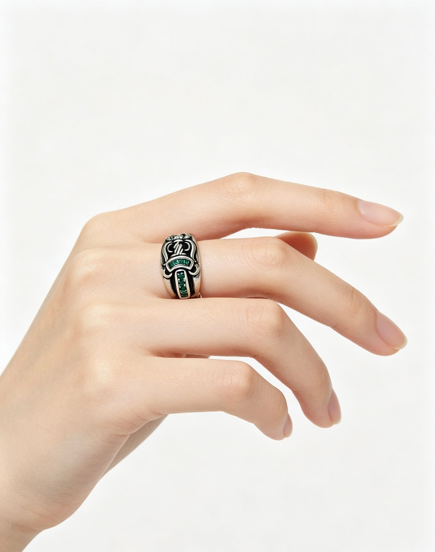 Cross Statement Ring in Metal-Tone – Design 08 detail view