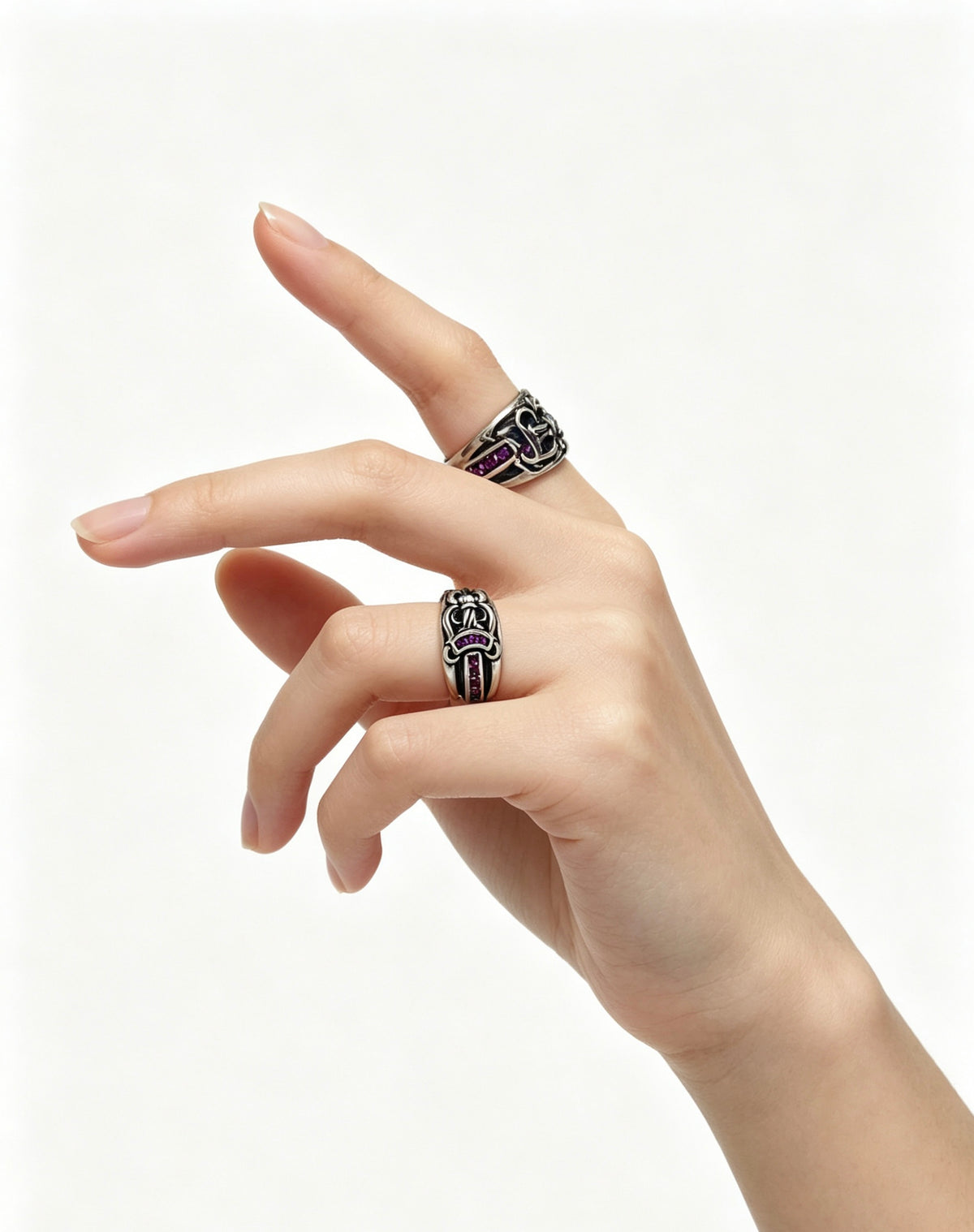 Signature Emblem Statement Ring in Polished Metal-Tone – Design 007 front product view