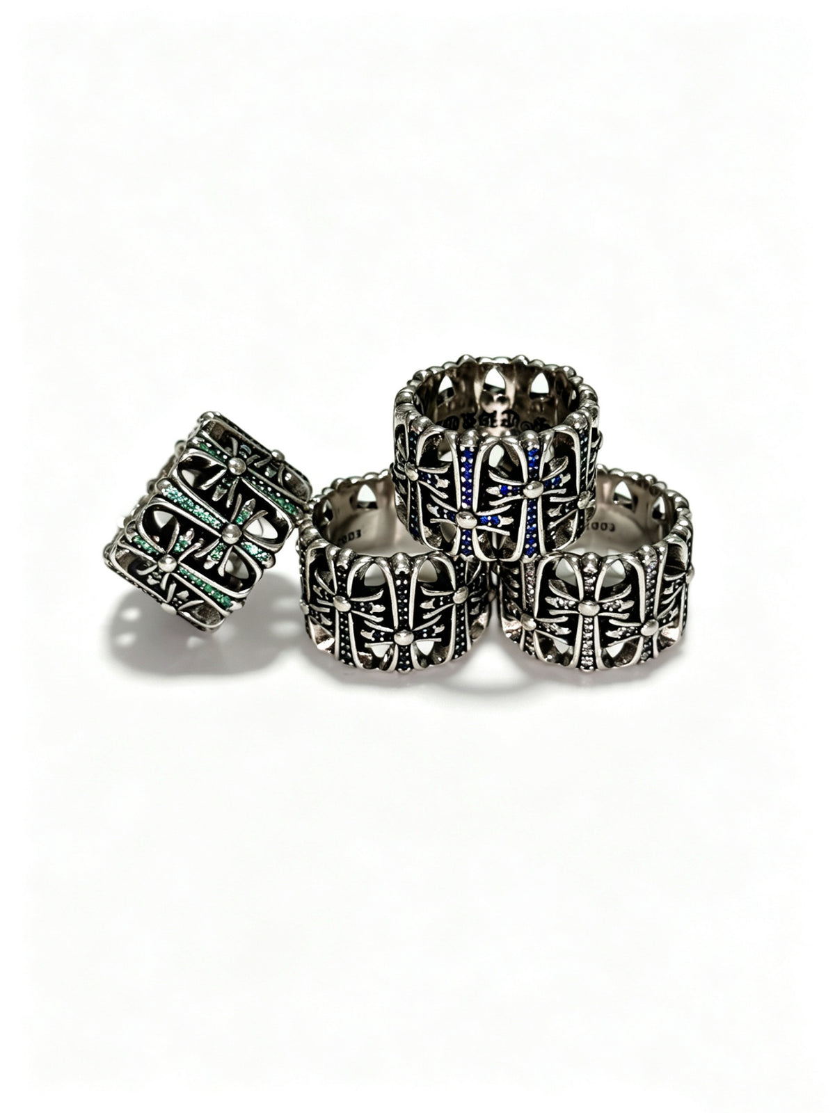 Signature Emblem Statement Ring in Polished Metal-Tone – Design 006 side detail