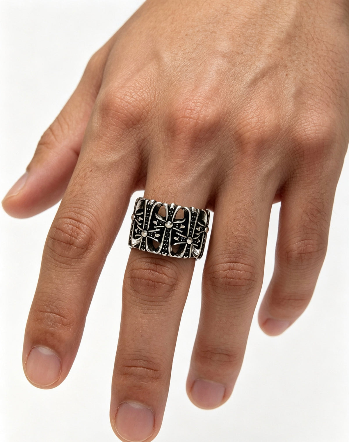 Cross Statement Ring in Metal-Tone – Design 06 main product view