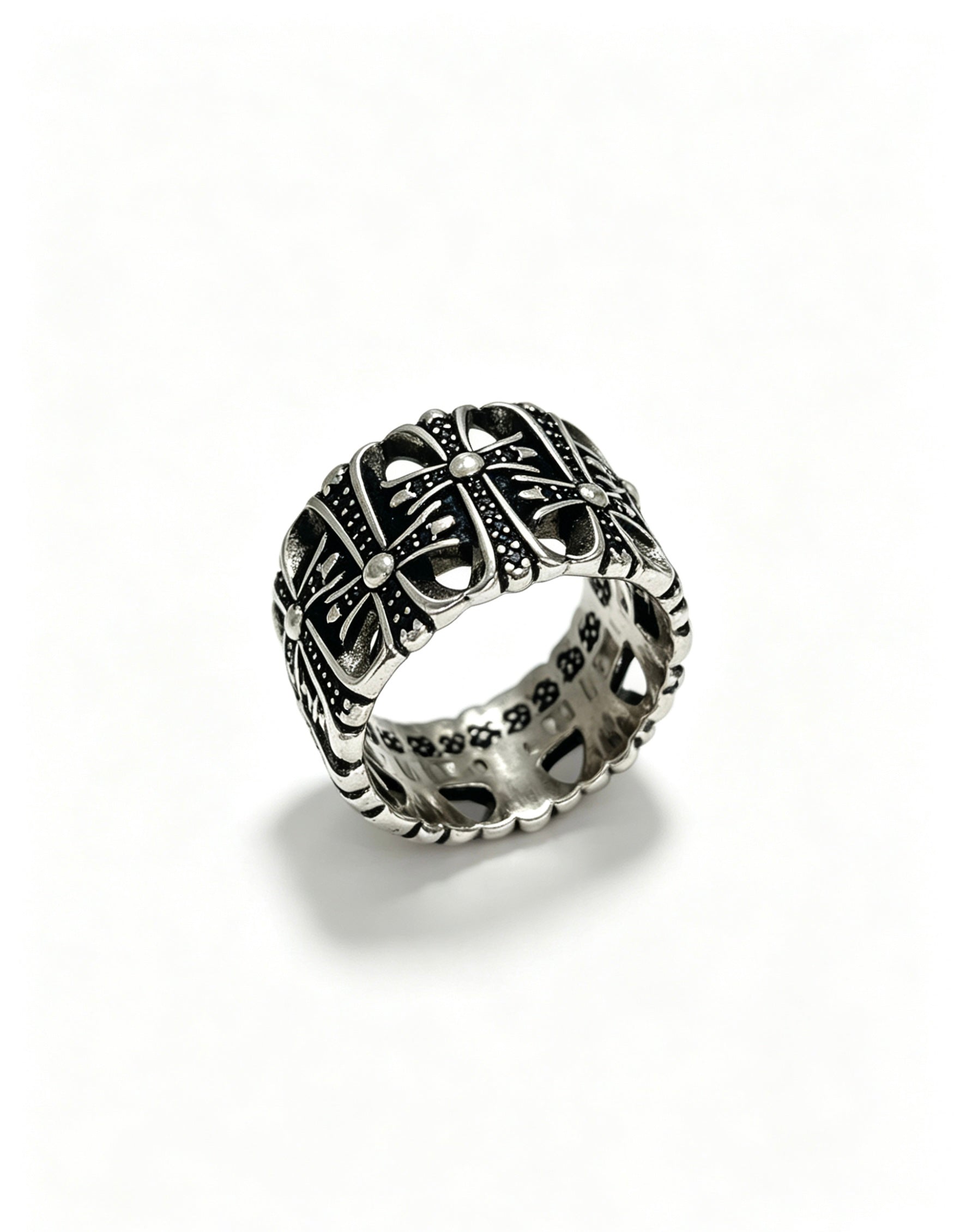 Cross Statement Ring in Metal-Tone – Design 06 close-up detail