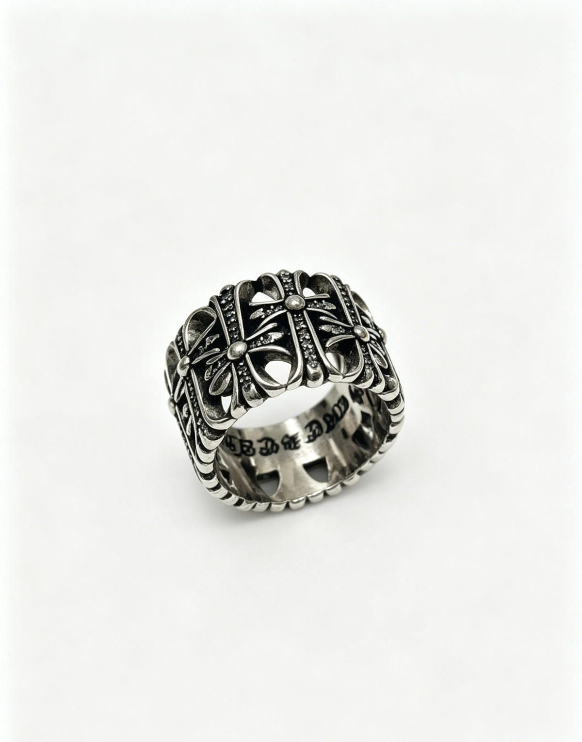 Cross Statement Ring in Metal-Tone – Design 05 detail view