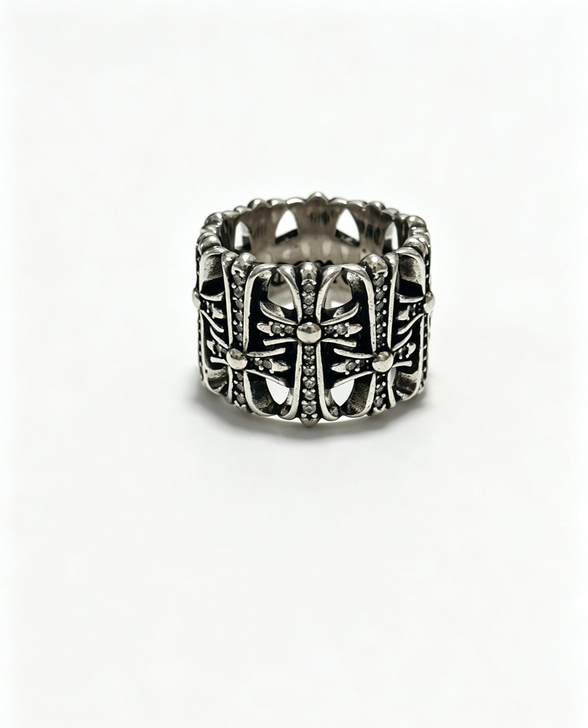 Signature Emblem Statement Ring in Polished Metal-Tone – Design 005 main product view