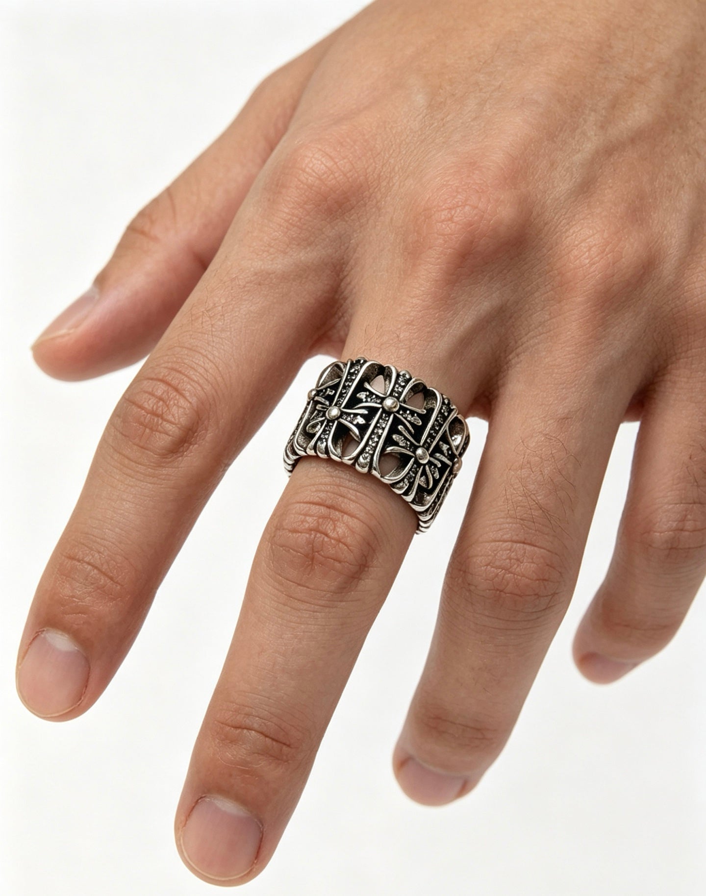 Cross Statement Ring in Metal-Tone – Design 05 main product view