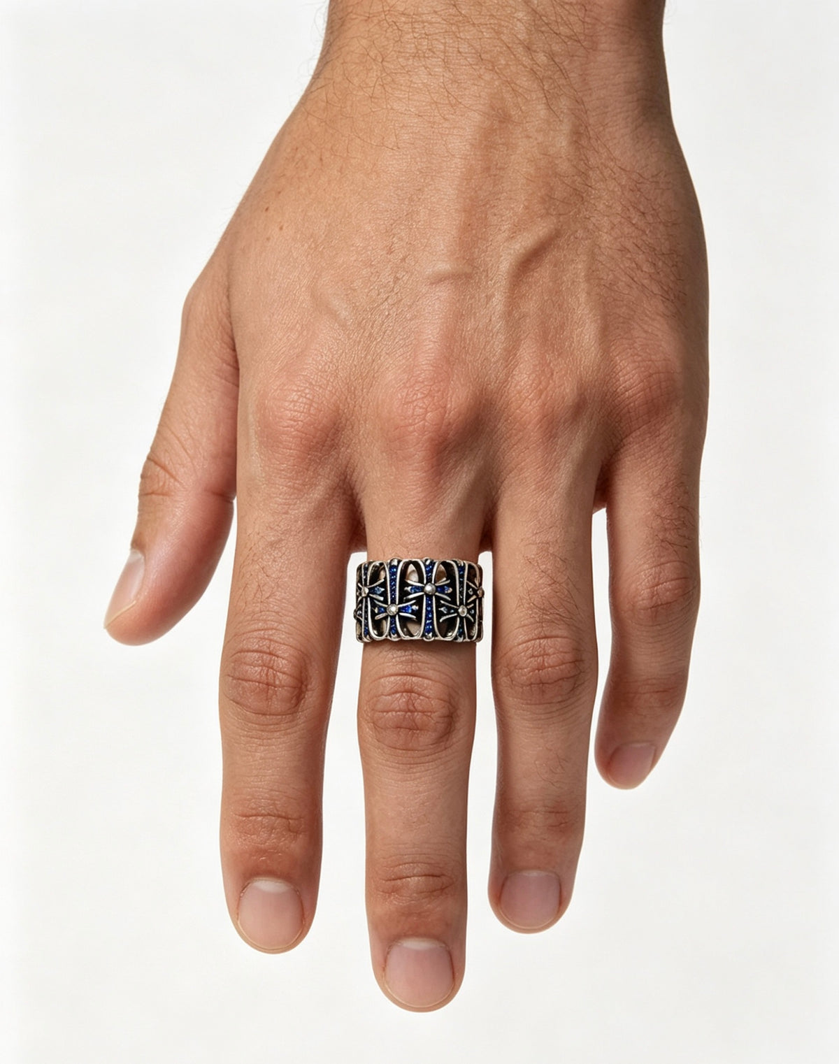Signature Emblem Statement Ring in Polished Metal-Tone – Design 004 main product view