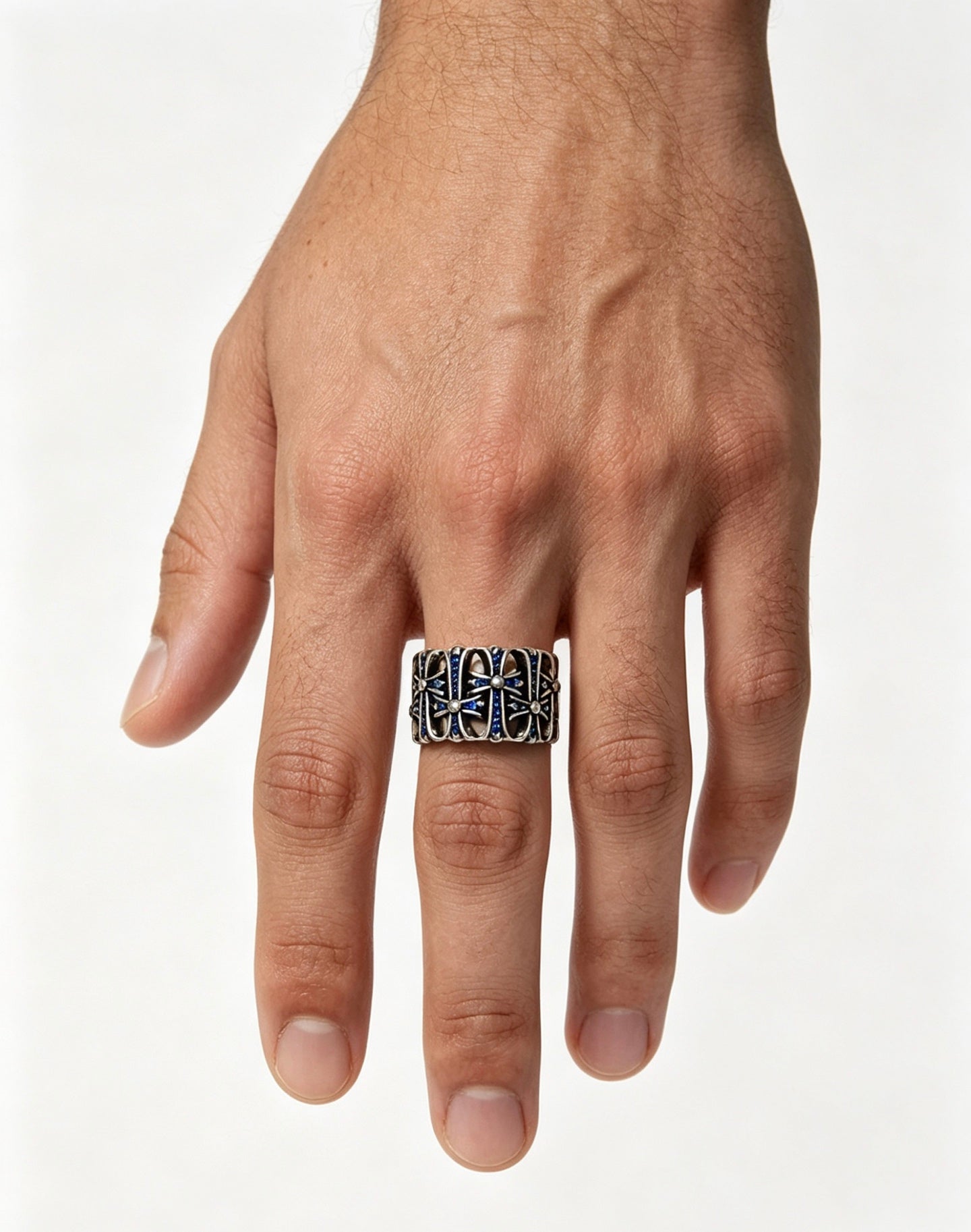 Signature Emblem Statement Ring in Polished Metal-Tone – Design 004 main product view