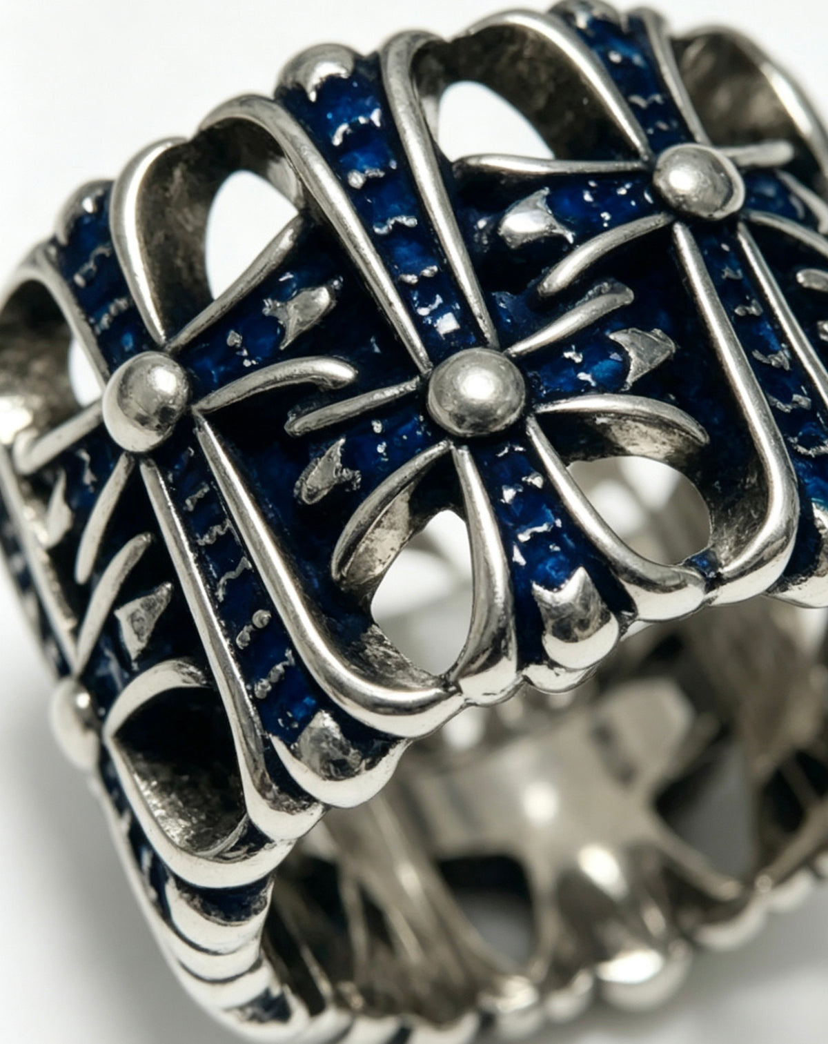 Signature Emblem Statement Ring in Polished Metal-Tone – Design 004 styled product view