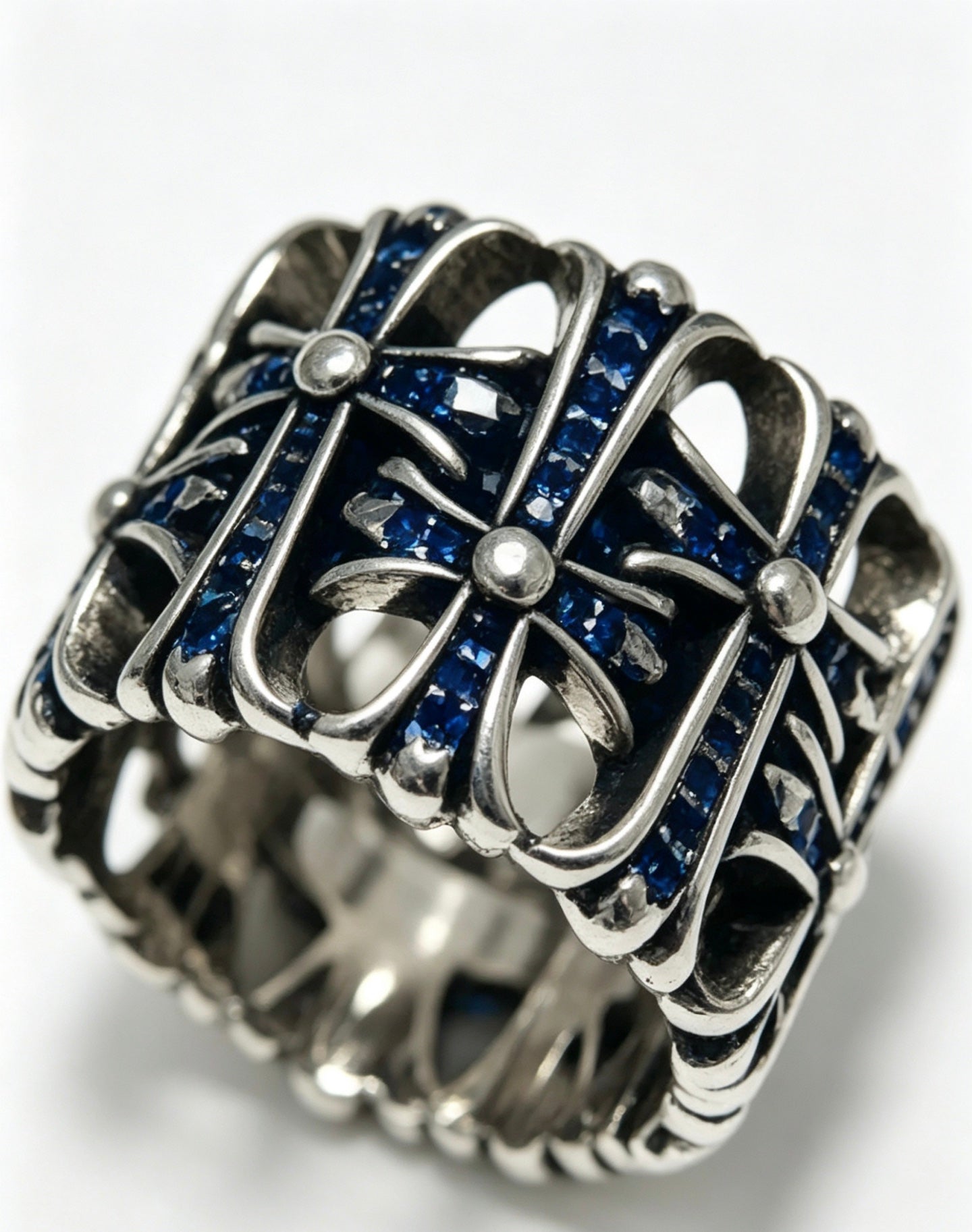 Signature Emblem Statement Ring in Polished Metal-Tone – Design 004 side detail