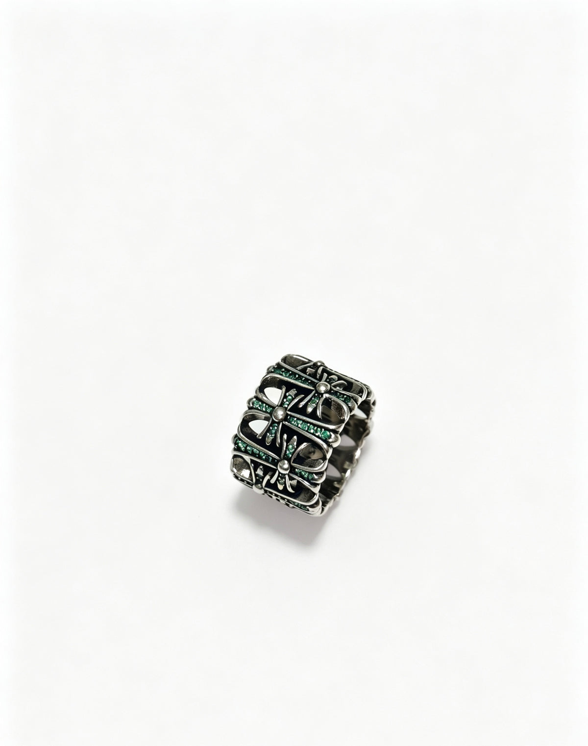 Signature Emblem Statement Ring in Polished Metal-Tone – Design 003 main product view