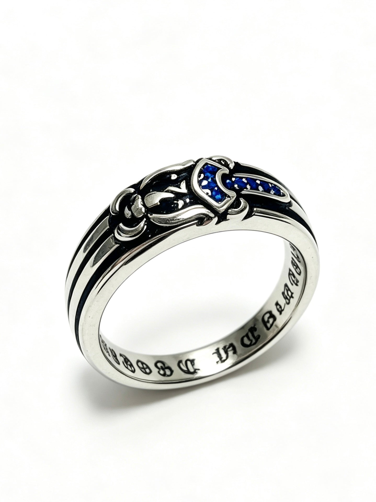Signature Emblem Statement Ring in Polished Metal-Tone – Design 002 styled product view