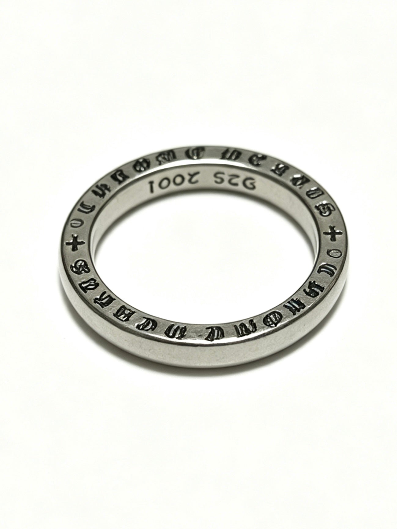 Signature Emblem Statement Ring in Polished Metal-Tone – Design 001 front product view