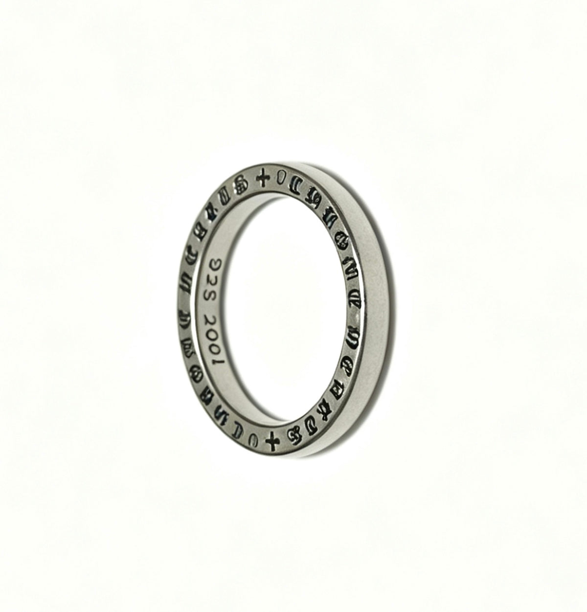 Signature Emblem Statement Ring in Polished Metal-Tone – Design 001 styled product view