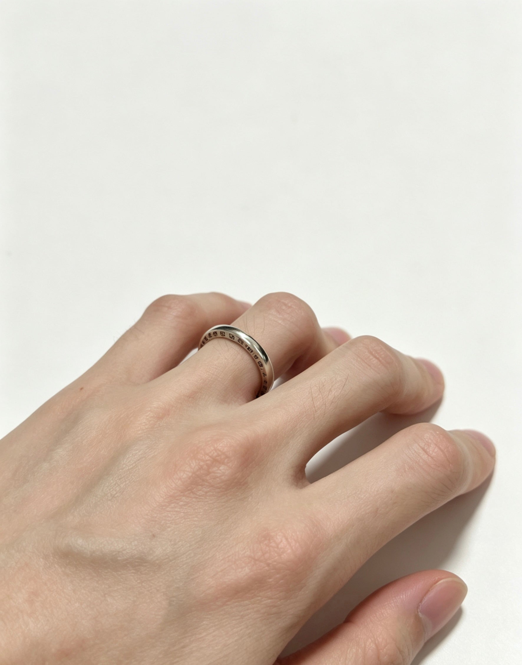 Signature Emblem Statement Ring in Polished Metal-Tone – Design 001 detail view