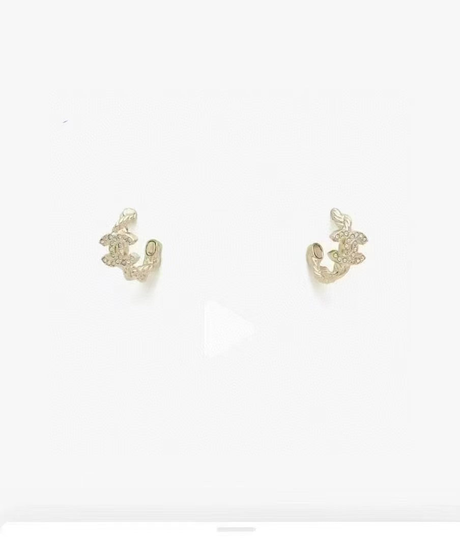 Signature Emblem Stud Earrings in Gold-Tone – Design 001 main product view