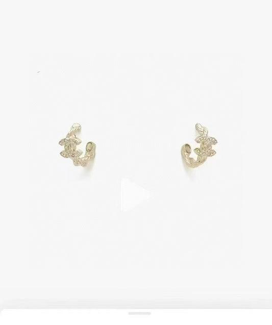 Signature Emblem Stud Earrings in Gold-Tone – Design 001 main product view