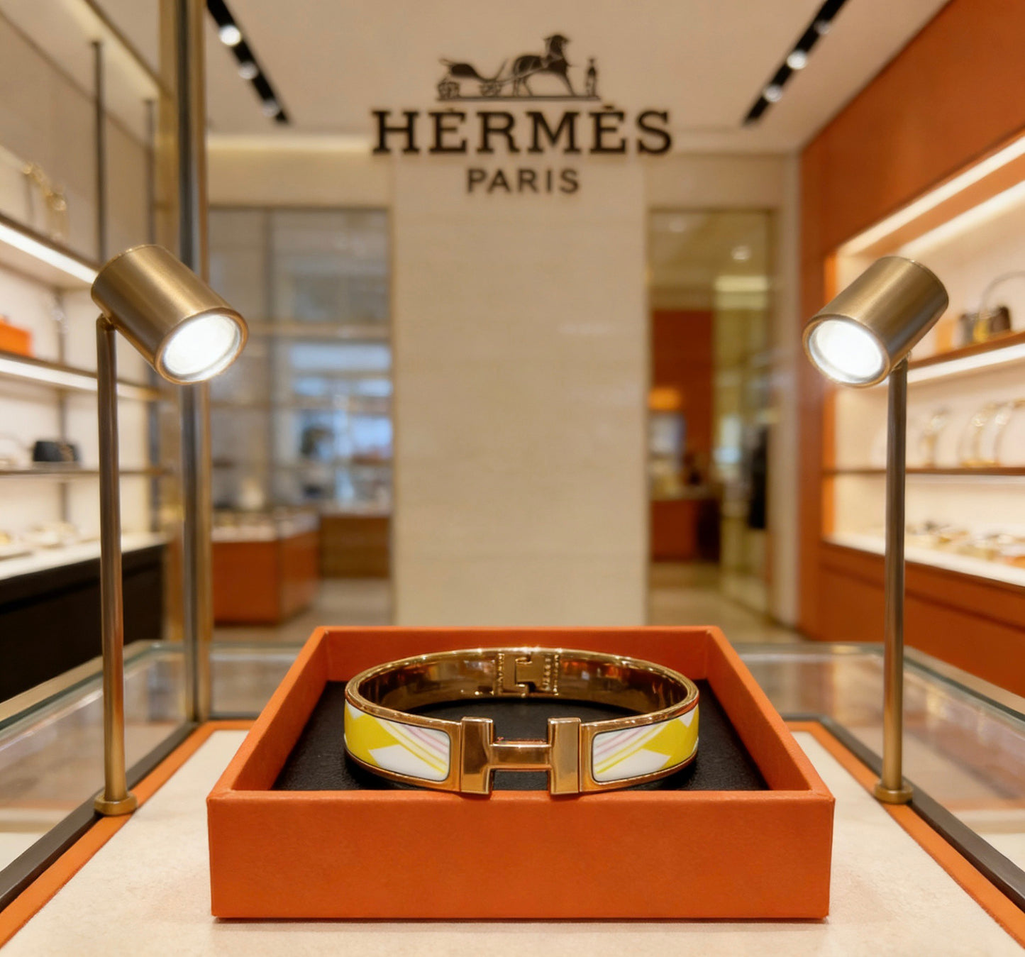 Horse Bangle in Gold-Tone – Enamel Detail front product view