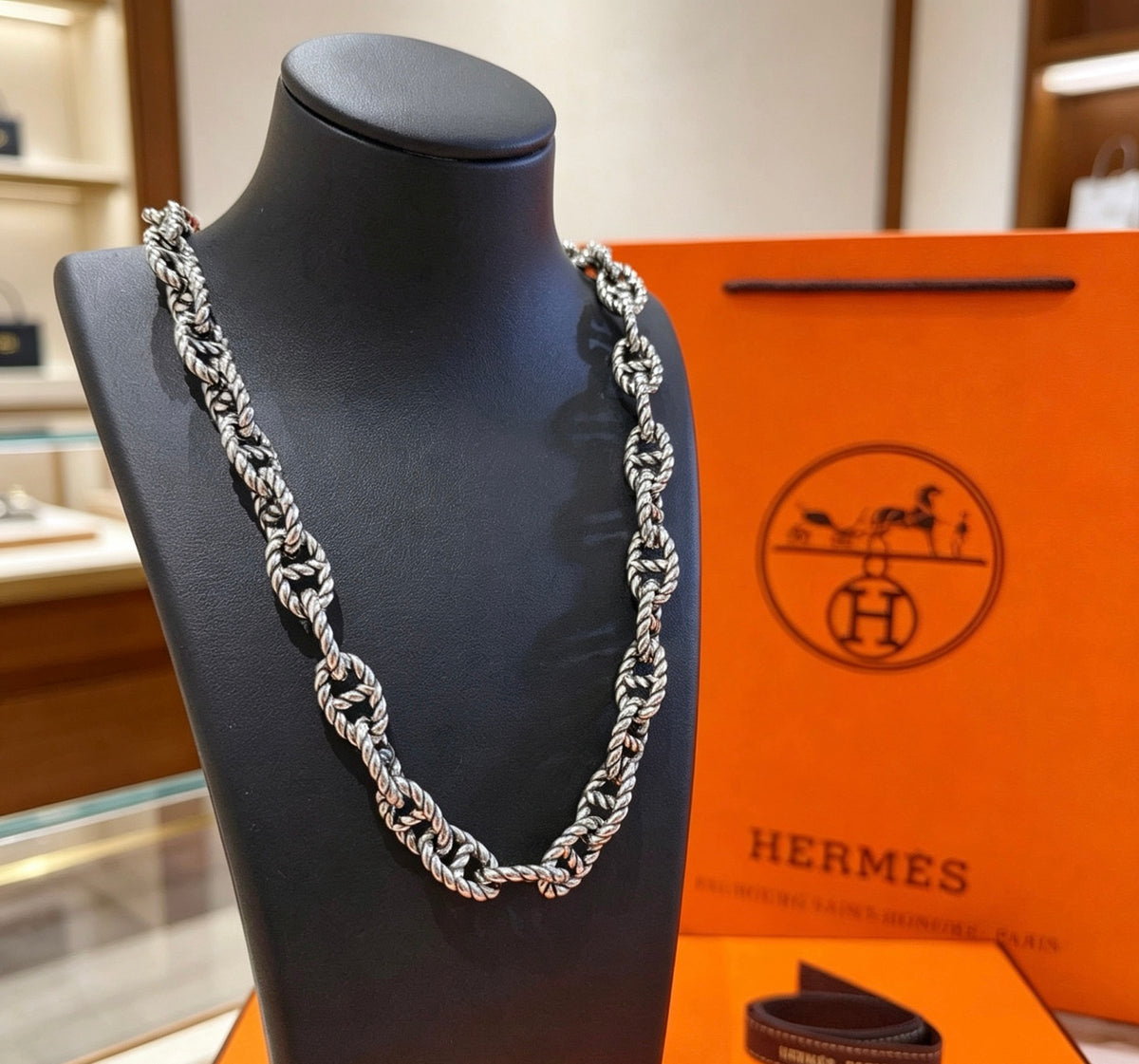 Martin Graham pendant necklace in polished metal-tone – front product view