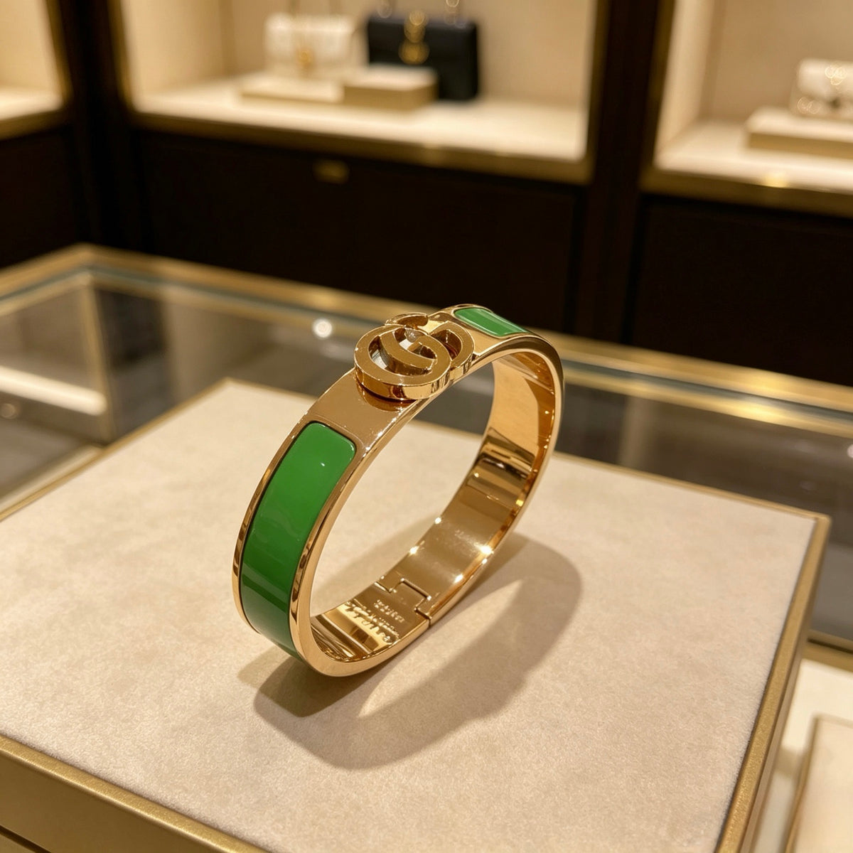 Double-G Emblem Bangle in Gold-Tone – Design 002 front product view