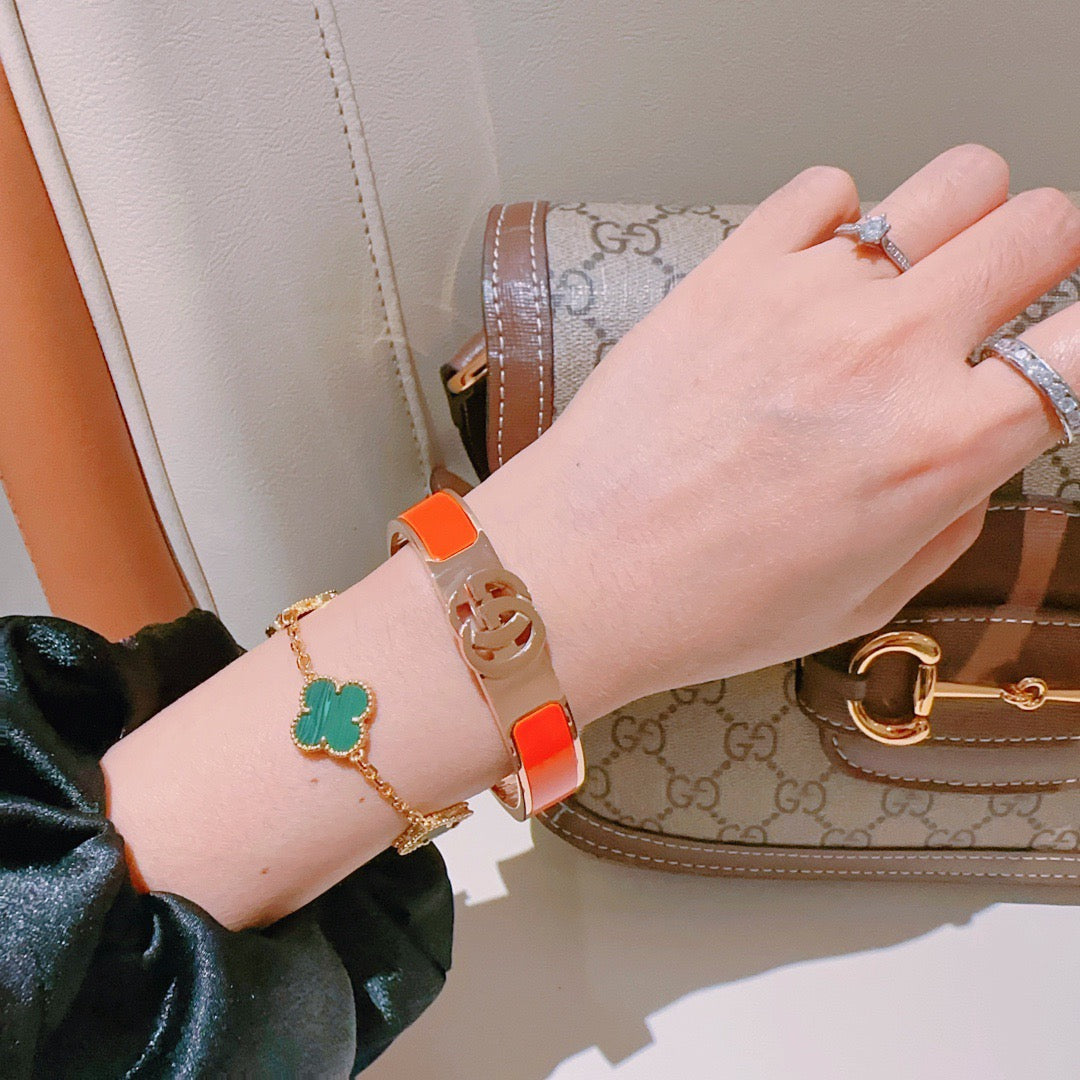Double-G Emblem Bangle in Gold-Tone – Design 001 styled product view