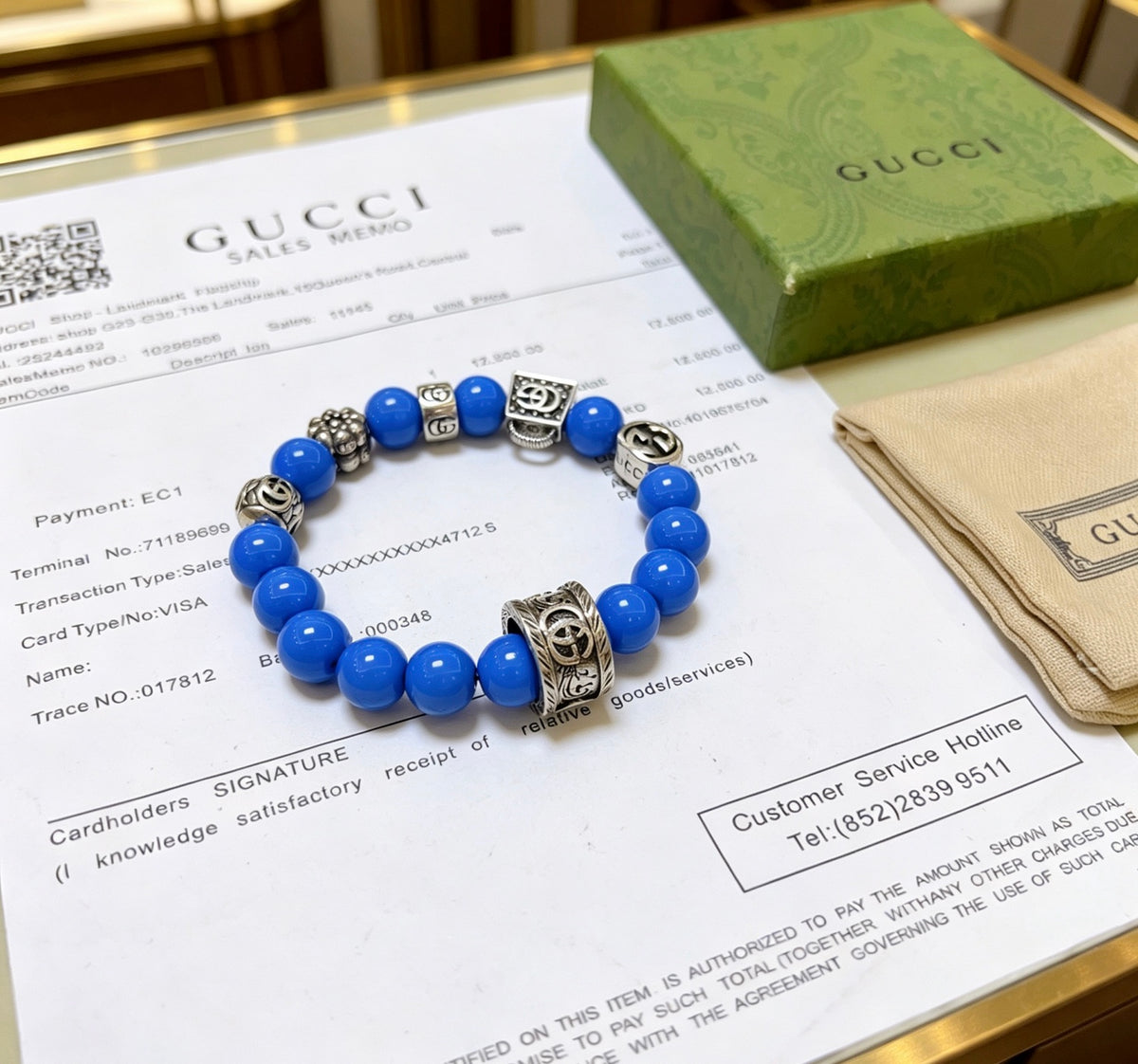 Double-G Emblem Bracelet in Polished Metal-Tone – Design 003 close-up detail