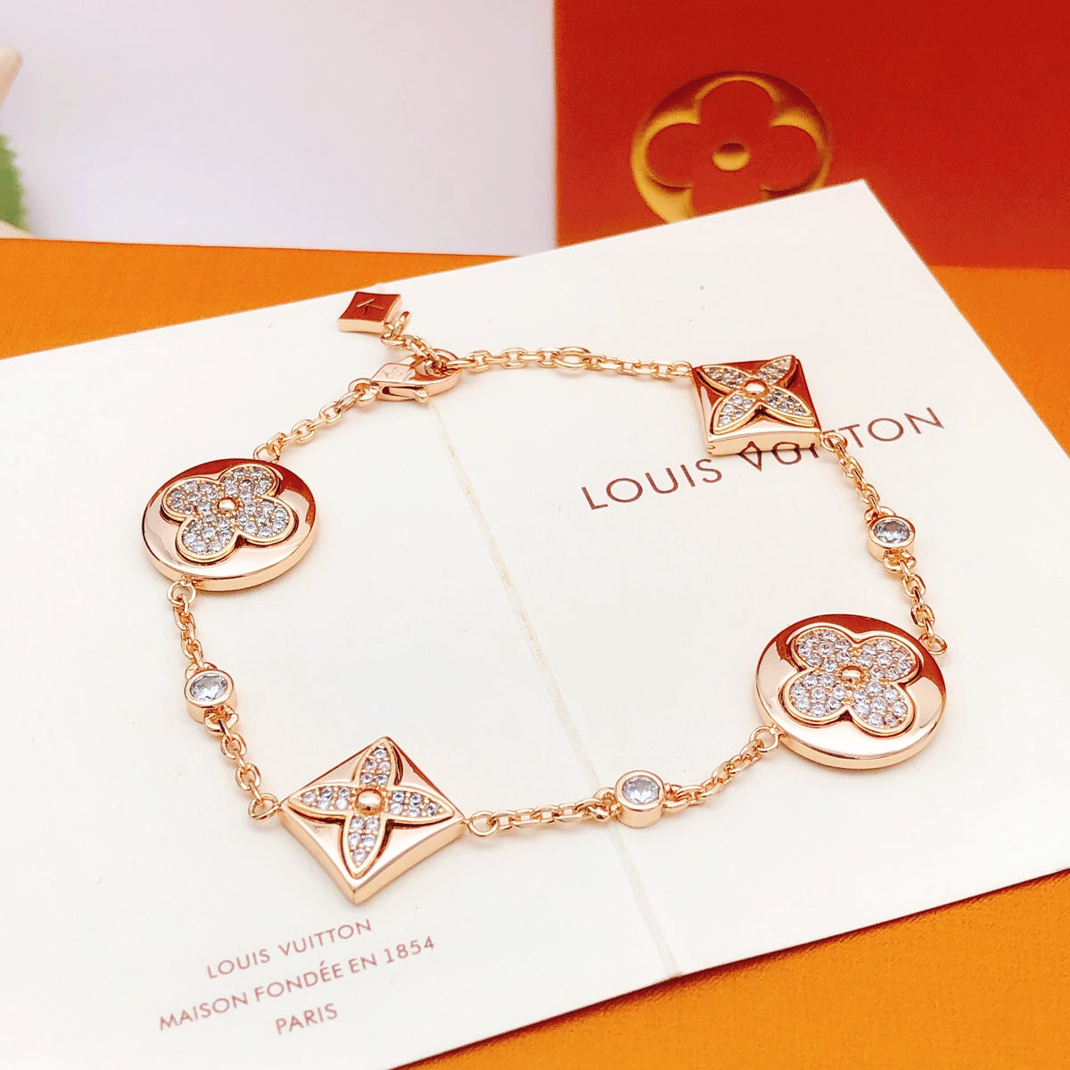 Floral Bracelet in Rose-Gold-Tone – Rose Gold Detail close-up detail