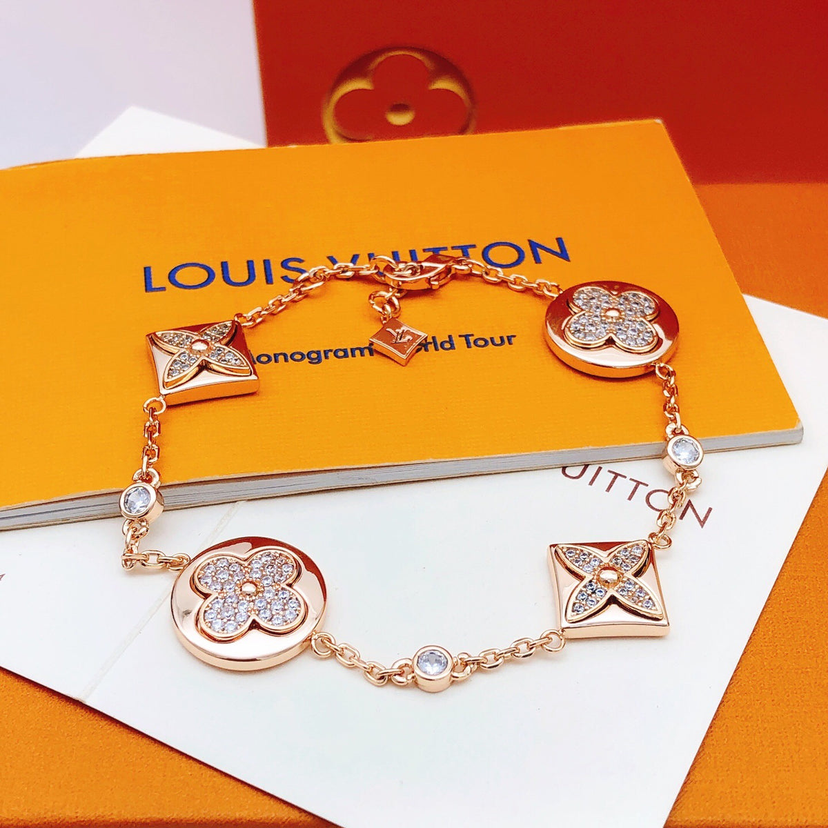 Floral Bracelet in Rose-Gold-Tone – Rose Gold Detail main product view