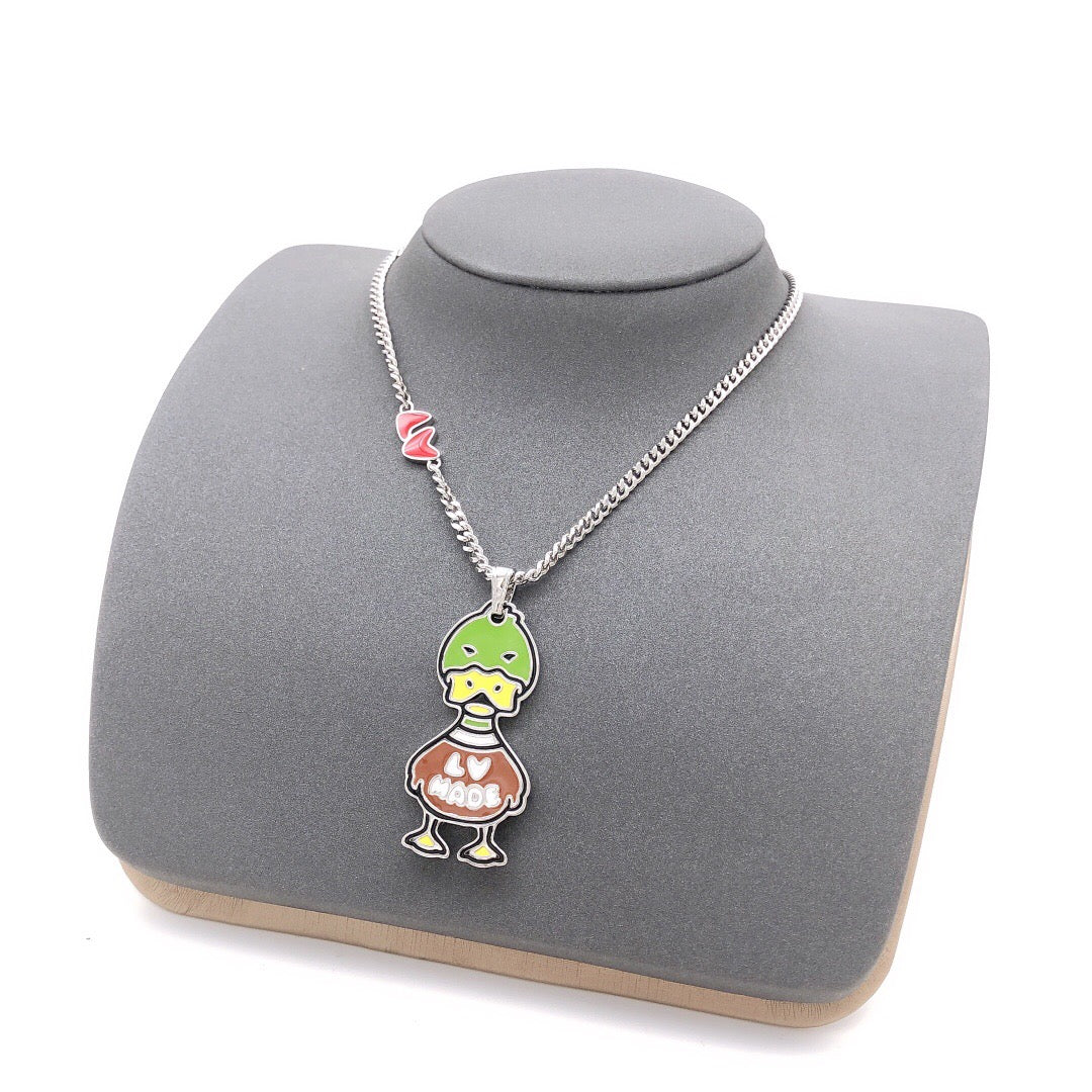 Geometric Emblem Pendant Necklace in Gold-Tone – Design 006 styled product view