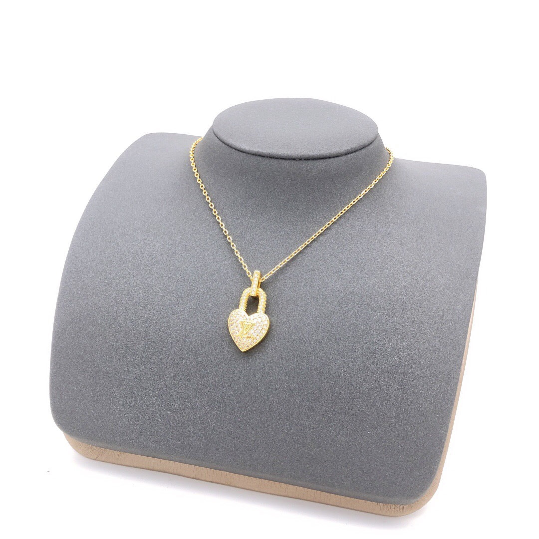 Heart Pendant Necklace in Gold-Tone – Design 002 styled product view