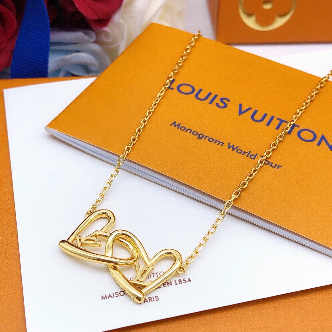 Heart Pendant Necklace in Gold-Tone – Design 001 main product view