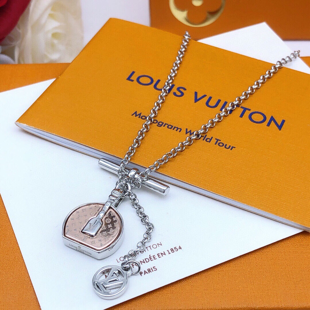 Bag Motif Pendant Necklace in Silver-Tone main product view