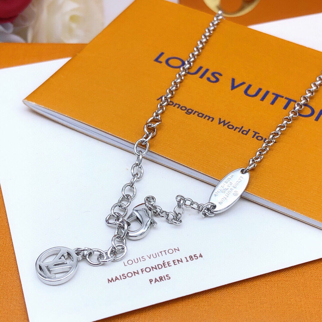 Bag Motif Pendant Necklace in Silver-Tone front product view