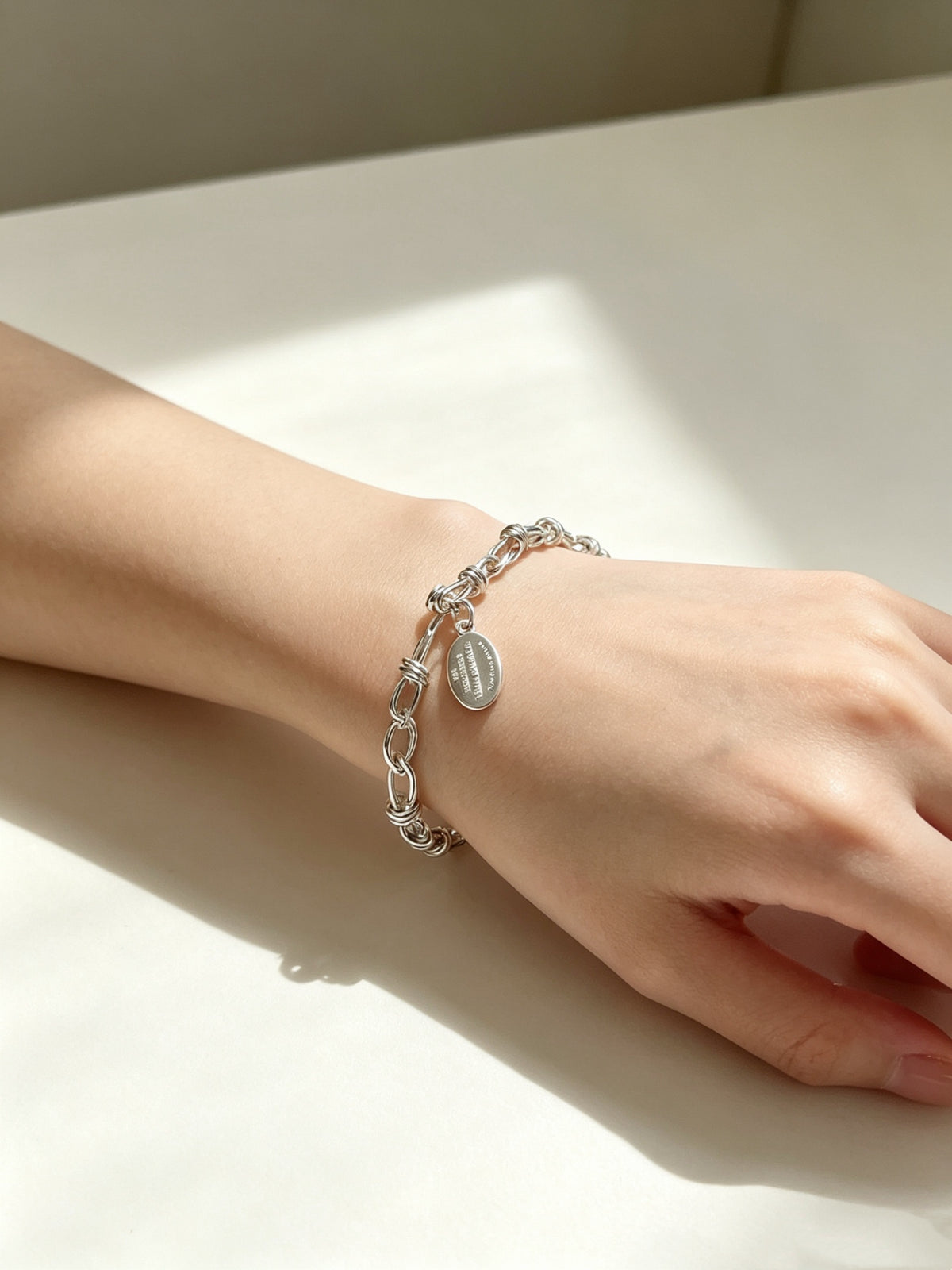 Signature Motif Bracelet in Silver-Tone – Vintage Detail – Design 03 main product view