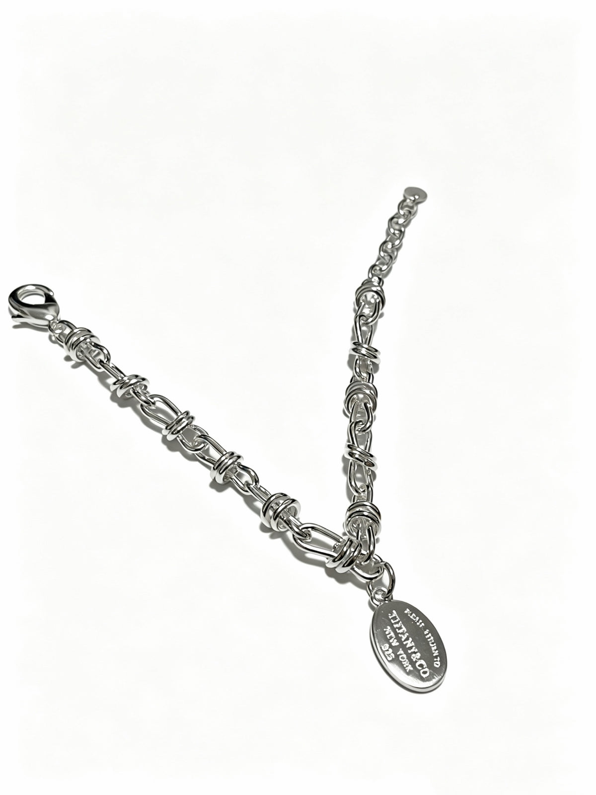 Signature Motif Bracelet in Silver-Tone – Vintage Detail – Design 03 front product view