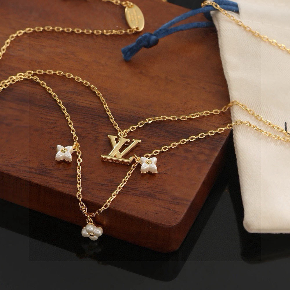 Letter Emblem Pendant Necklace in Polished Metal-Tone – Design 001 close-up detail