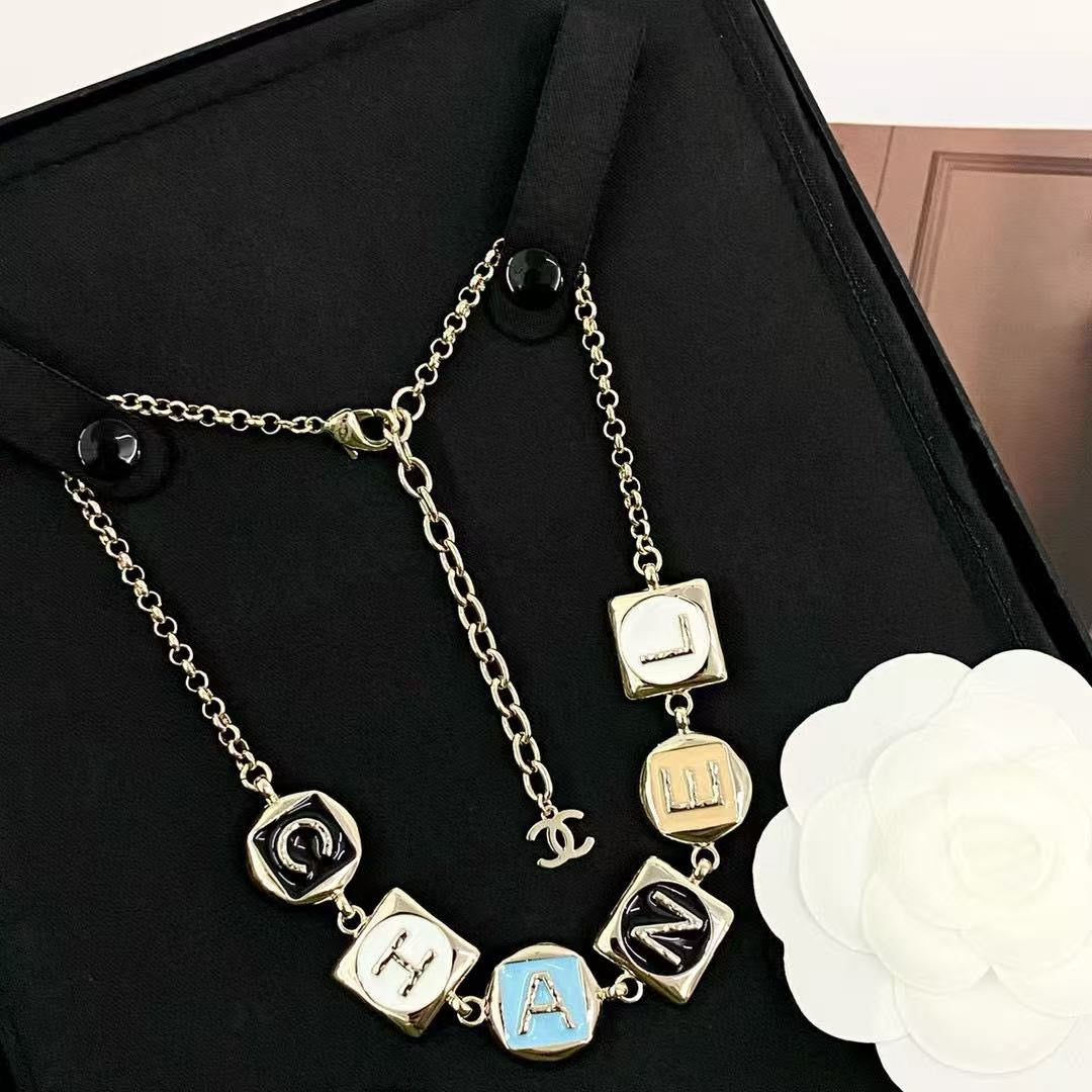 Letter Pendant Necklace in Polished Metal-Tone – Design 002 main product view