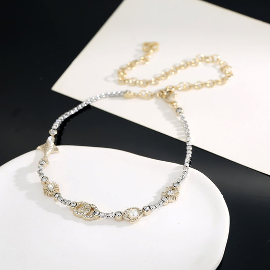 Double-C Emblem Pearl-Detail Pendant Necklace – Pearl Detail – Design 004 main product view