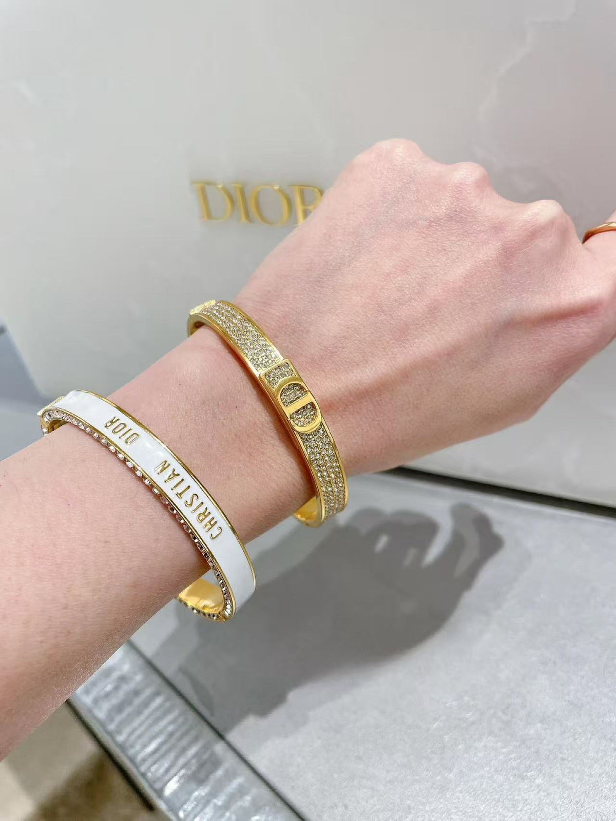 Graphic Letter Motif Statement Bracelet in Silver-Tone – Design 002 main product view