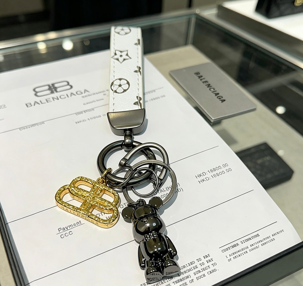 Key Jewelry Accessory in Polished Metal-Tone – Design 007 front product view