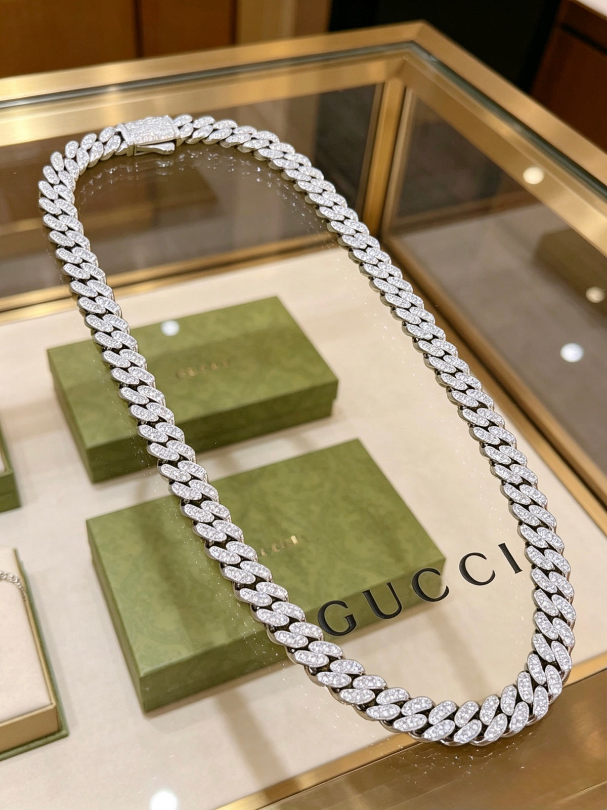 Double-G Emblem Pendant Necklace in Polished Metal-Tone – Design 013 main product view