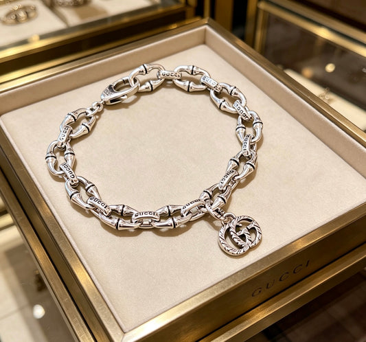 Geometric Emblem Bracelet in Polished Metal-Tone – Design 004 main product view