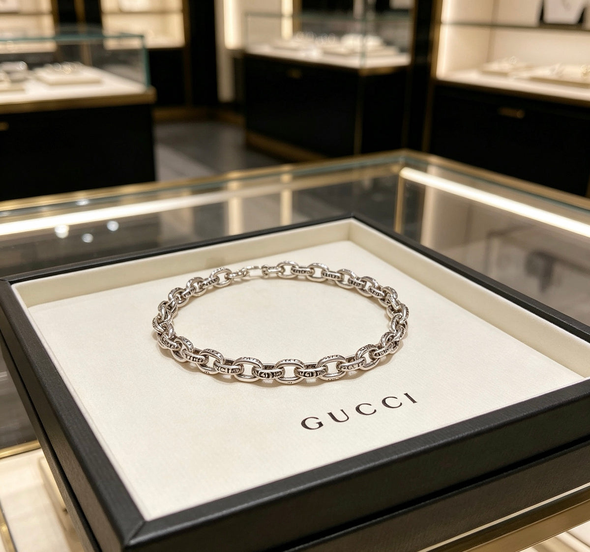 Double-G Emblem Bracelet in Polished Metal-Tone – Design 002 main product view