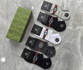 Gucci Cotton Visible Branded Cuff Or Emblem Details No-Show Socks - 5-Pair Set