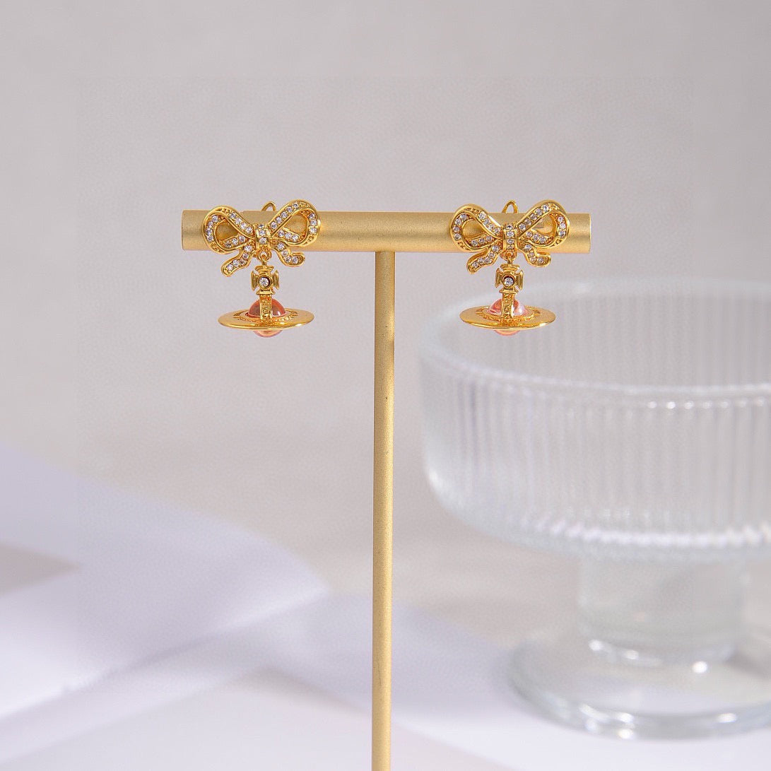 Orb Stud Earrings in Polished Metal-Tone – Design 007 detail view