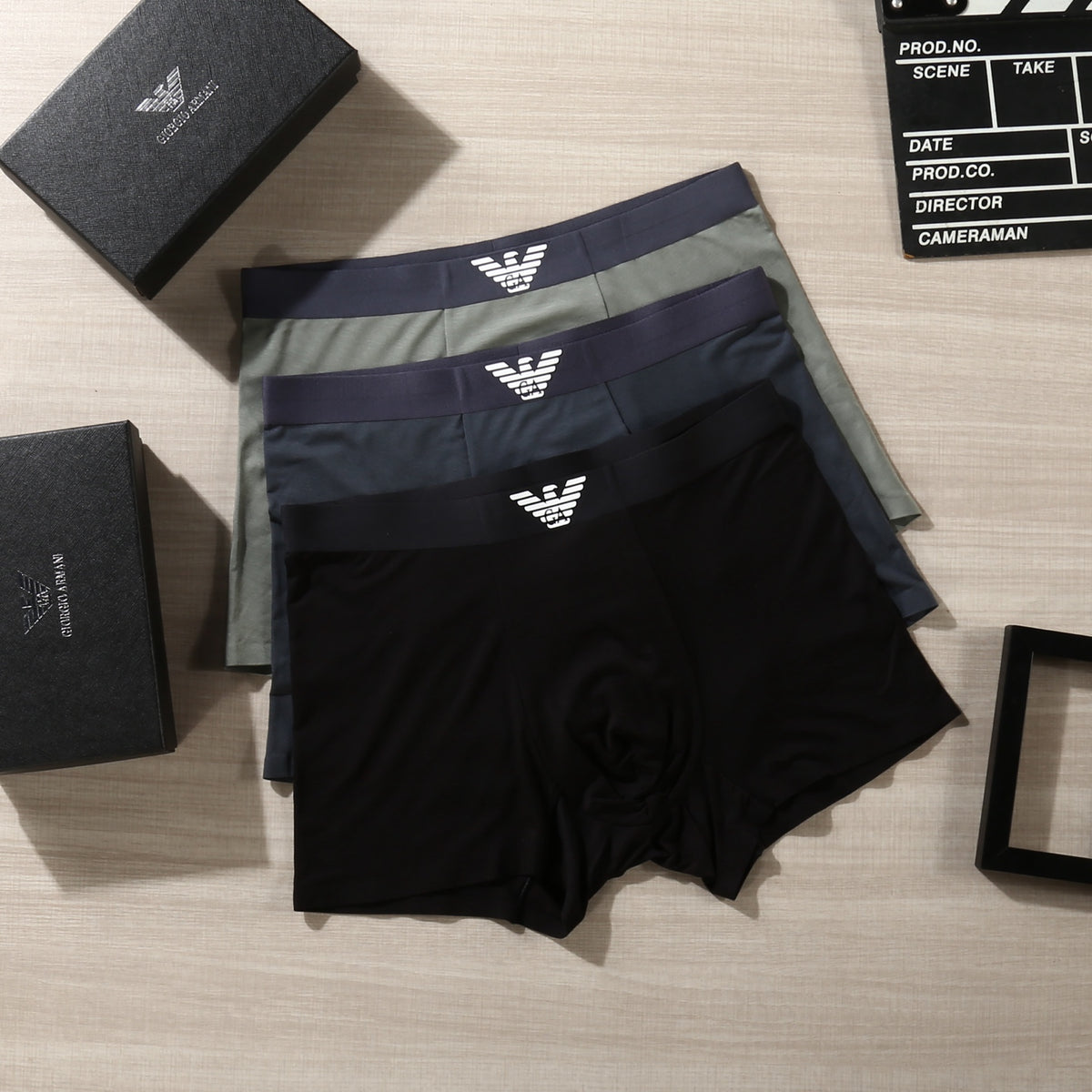 Armani Eagle Details Men's Boxer Briefs - 3-Piece Box