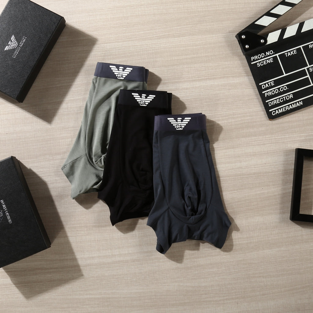 Armani Logo Waistbands Men's Boxer Briefs - 3-Piece Box