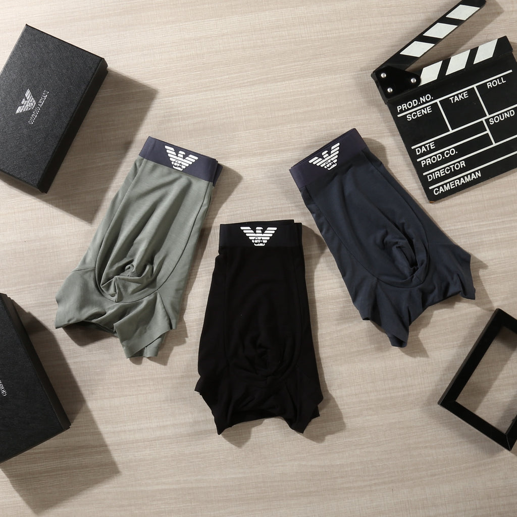 Armani Logo Waistbands Men's Boxer Briefs - 3-Piece Box