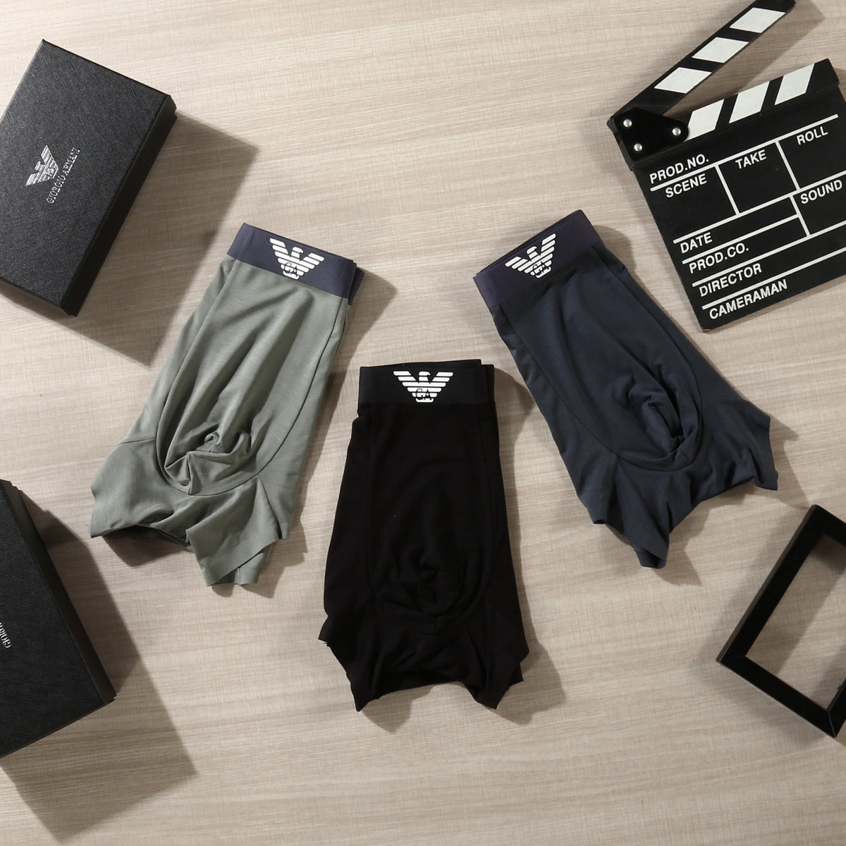 Armani Logo Waistbands Men's Boxer Briefs - 3-Piece Box