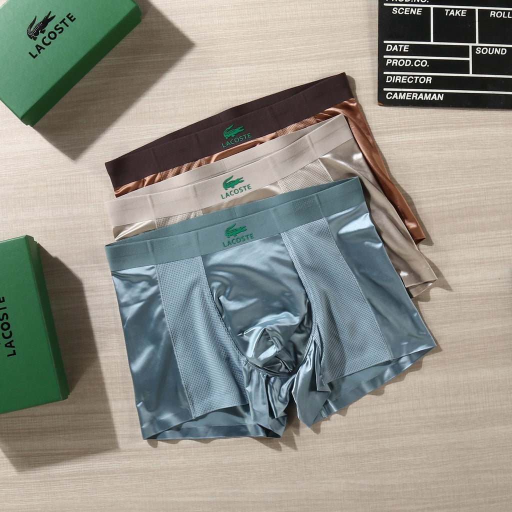 Lacoste Small Crocodile Details Men's Boxer Briefs - 3-Piece Box