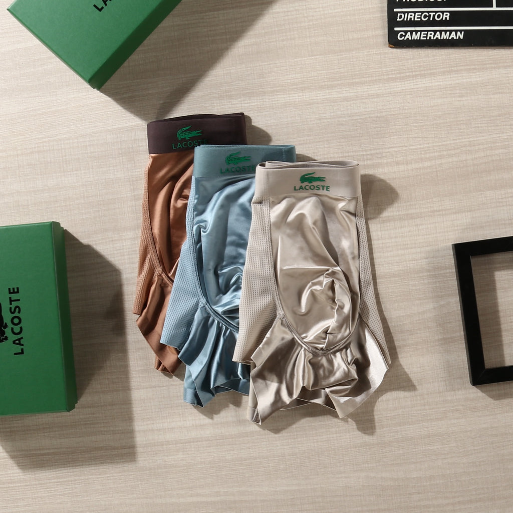 Lacoste Small Crocodile Details Men's Boxer Briefs - 3-Piece Box
